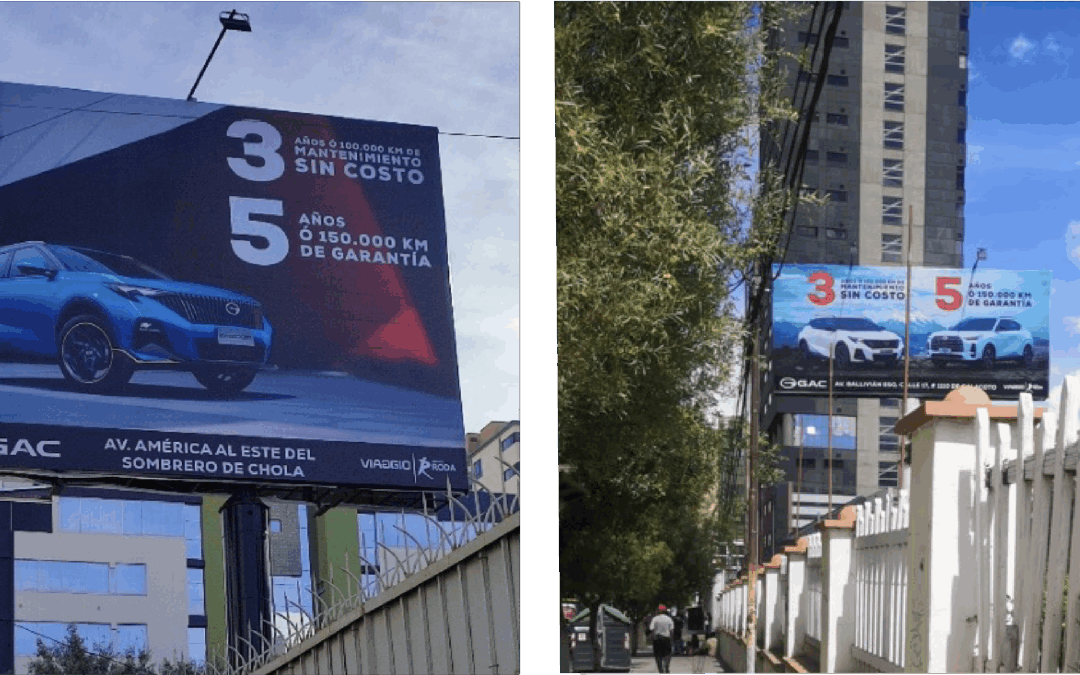 GAC da un paso más cerca de ti: publicidad OOH en Cochabamba y La Paz
